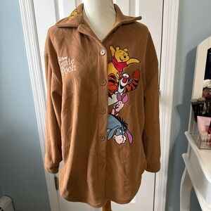 Disney Brown Fleece Jacket with Winnie the Pooh Characters